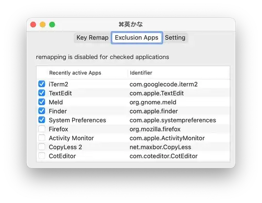 exclude applications