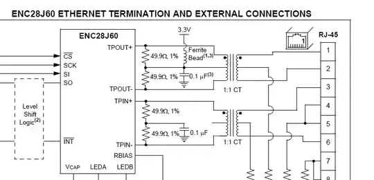 Ethernet circuit with transformers