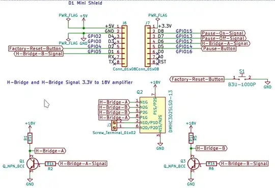 ESP8266 controlling the H-bridge
