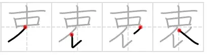 Second portion of stroke order for inmost