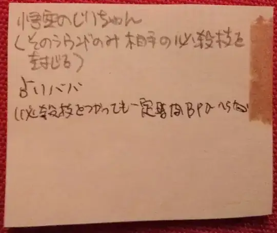 Japanese handwritten  note