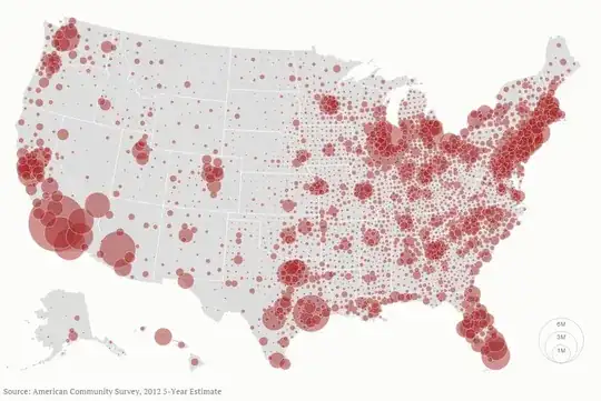 bubble map of US