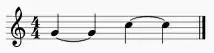 G, C tied quarter notes in 4/4