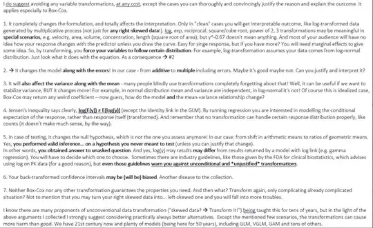 Feedback from statistician