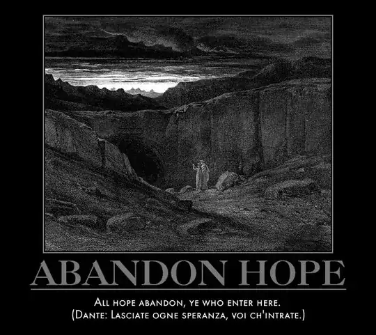 Dore illustration of Dante's Inferno "Abandon hope"