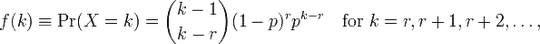 Negative Binomial Distribution Formula