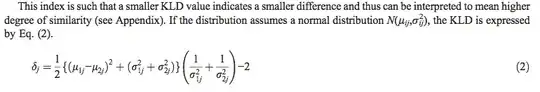 KLD formula from research paper