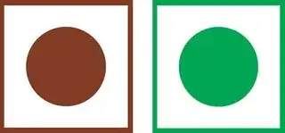 green and brown dots
